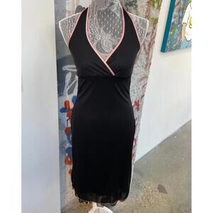 Pink Trimmed Midi Dress